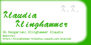 klaudia klinghammer business card